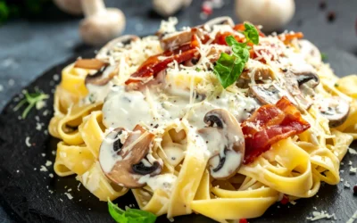 Bacon & Mushroom Pesto Pasta