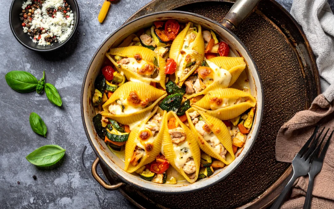 Baked Turkey & Veggie Pasta Shells